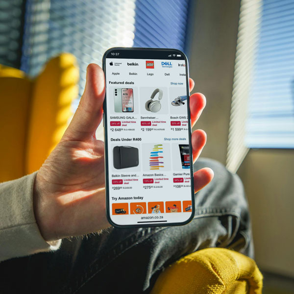 Shopper browsing products on an online marketplace app on a smartphone