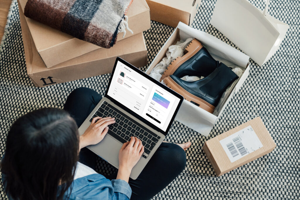 Person online shopping
